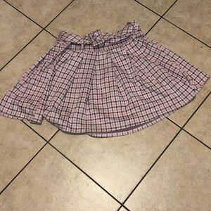 Just Polly Pink Houndstooth Pleated Mini Skirt Belted Preppy Y2K Coquette